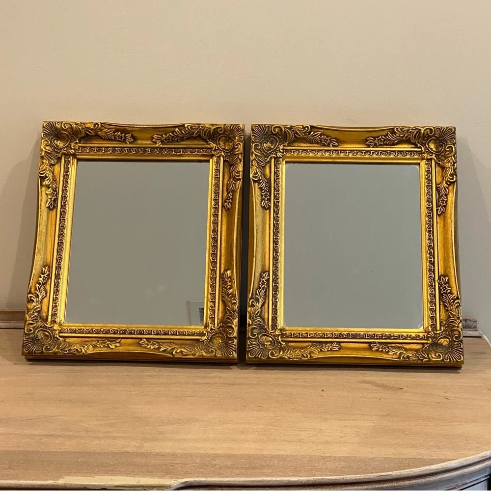 Vintage Ornate Guild Wood Mirror International Bazaar Gold